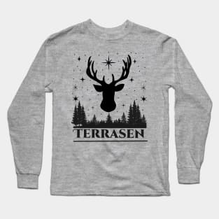 Terrasen deer and star design Long Sleeve T-Shirt